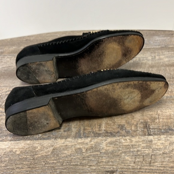 Lorenzo Banfi 1759 Black Suede Loafers Gold Studded Italian Made Size 10.5 main image 2